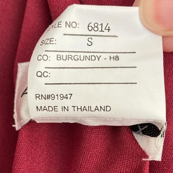 NWT, After Six, Wrap Crepe Column Dress, 3/4 length sleeves, Burgundy, 6814 - Picture 8 of 8